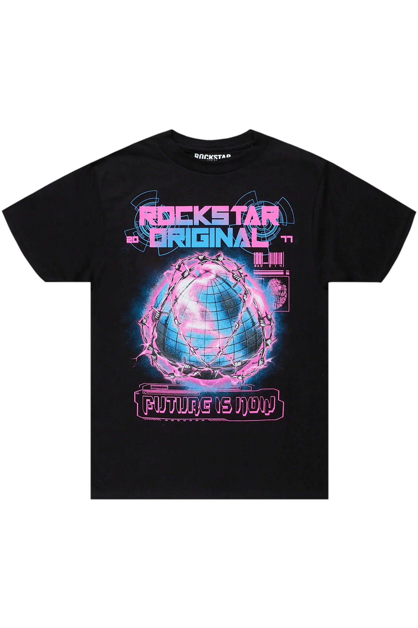 Digital Black Graphic T-Shirt